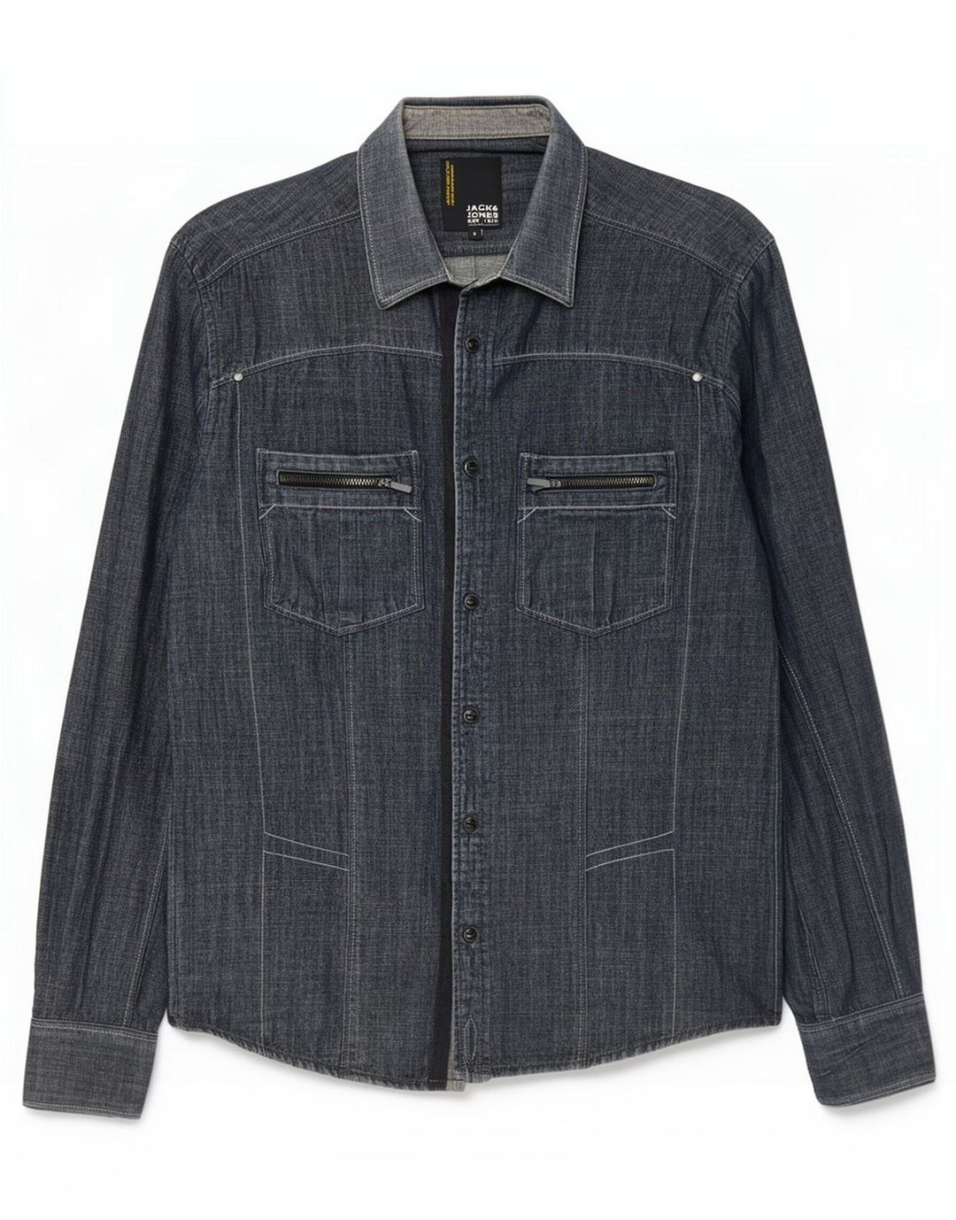 Jack & Jones Ανδρικό Τζιν Πουκάμισο Μικρό Μπλε Βαμβακερό