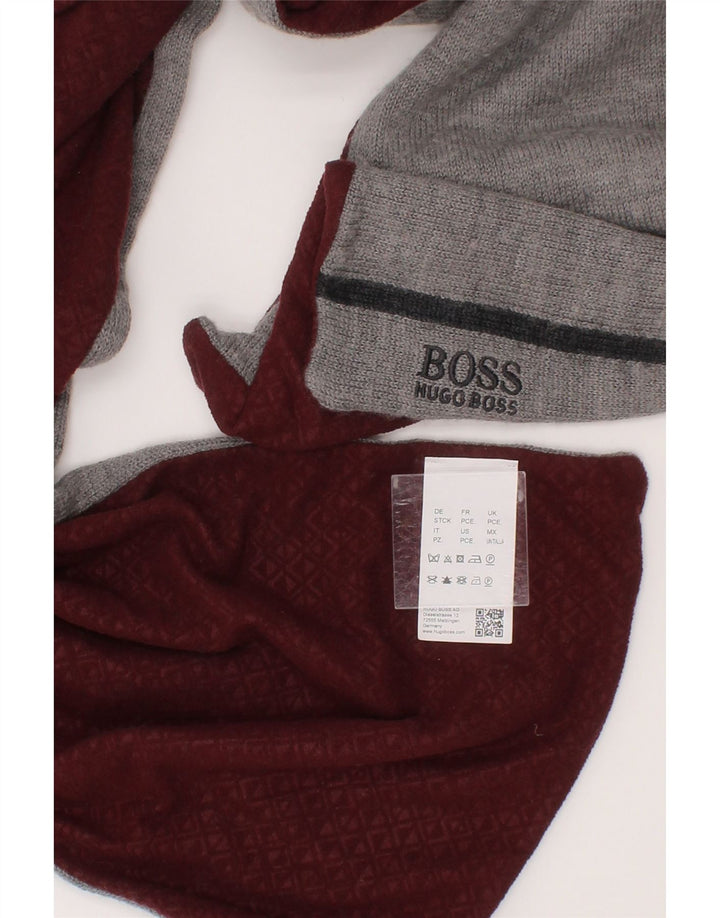 Ανδρικό ορθογώνιο φουλάρι Hugo Boss One Size Γκρι Πολυακρυλικό