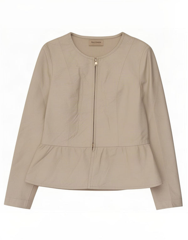 Falconeri Γυναικείο Δερμάτινο Μπουφάν UK 14 Large Beige