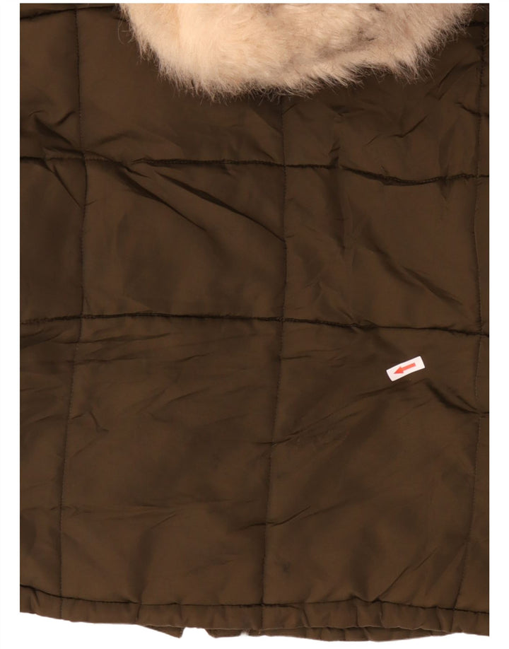 TOPSHOP Γυναικείο μπουφάν υπερμεγέθη Crop Sherpa padded UK 12 Medium Khaki