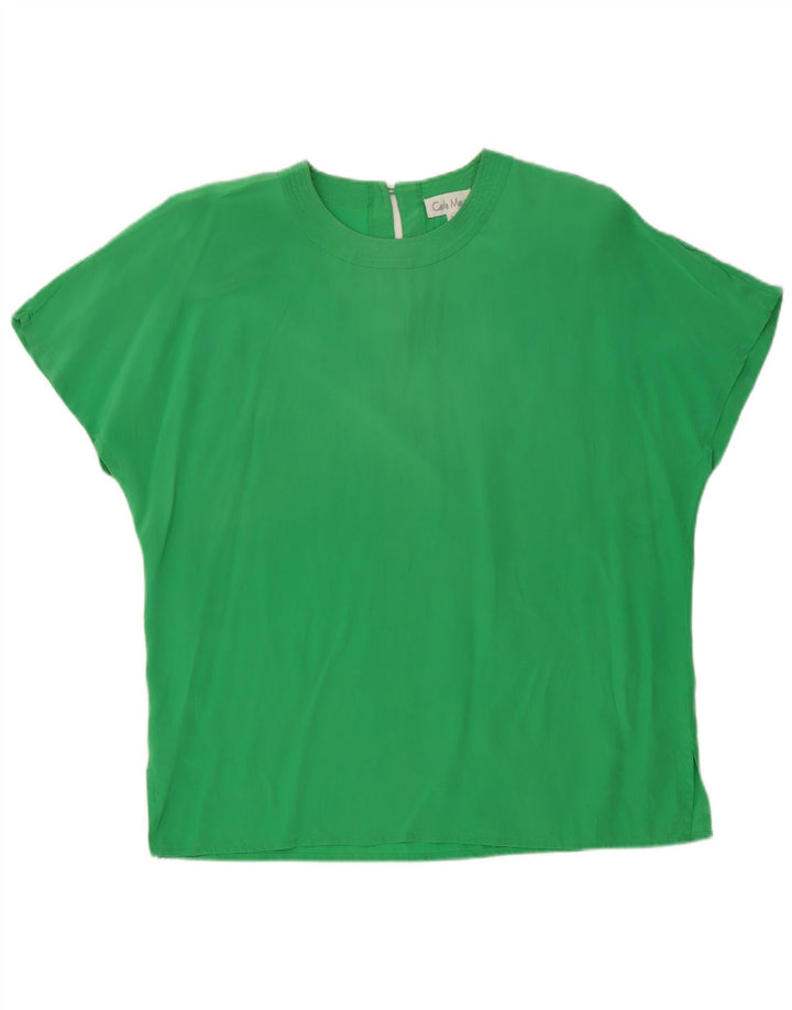 Vintage γυναικεία μπλούζα τοπ UK 16 Large Green Silk