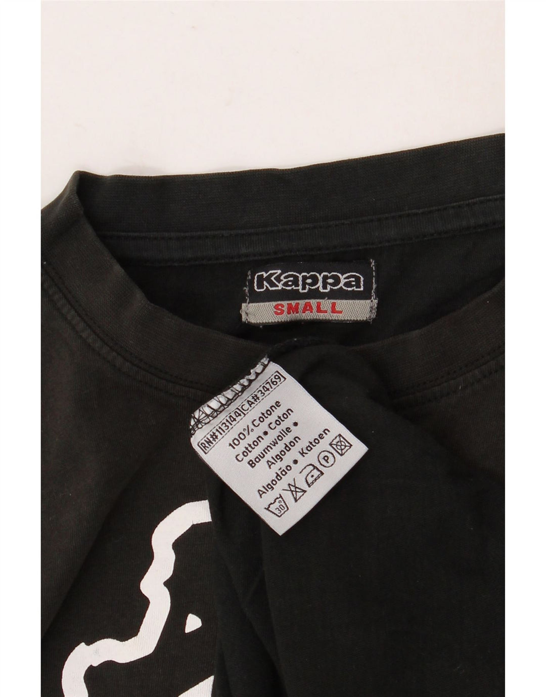 KAPPA Ανδρικό γραφικό T-Shirt Top Μικρό μαύρο βαμβακερό