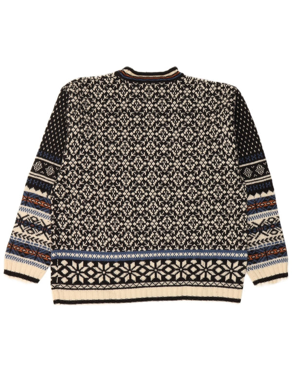 Ανδρικό πουλόβερ Lerros Crew Neck Jumper Medium Black Fair Isle Wool