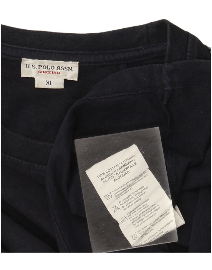 Πόλο Ασν. Ανδρικό τοπ μακρυμάνικο XL Navy Blue Cotton