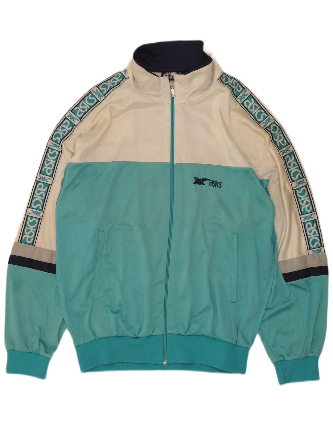Ανδρική αθλητική φόρμα γραφικών Asics Top Jacket Μεγάλο Τυρκουάζ Χρώμα