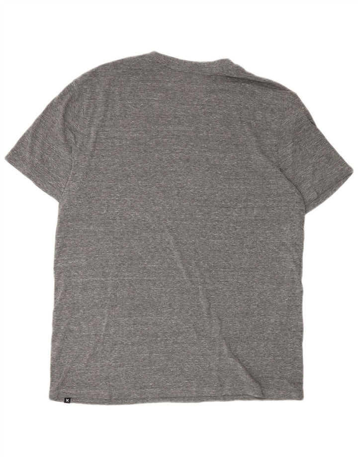 Ανδρικό γραφικό T-Shirt Hurley Top Large Grey Flecked Polyester