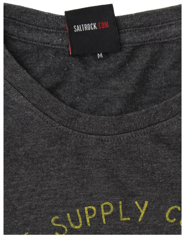 SALTROCK Ανδρικό γραφικό T-Shirt Top Μεσαίο γκρι βαμβακερό