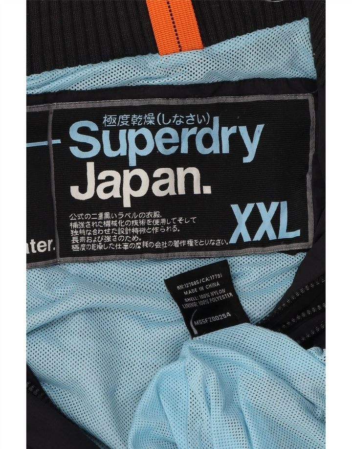 Superdry Γυναικείο μπουφάν βροχής με γραφικά UK 20 2XL Navy Blue Polyester