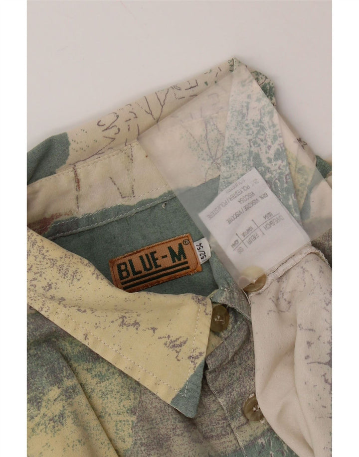 Vintage ανδρικό πουλόβερ πουκάμισο με αφηρημένο σχέδιο IT 52/54 Μεγάλη πράσινη βισκόζη