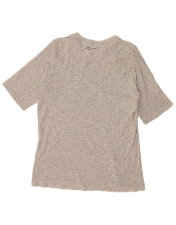 Benetton Γυναικείο T-Shirt Top UK 12 Medium Grey Flecked
