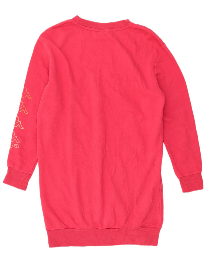 KAPPA Γυναικείο Φούτερ γραφικό Jumper Φόρεμα UK 14 Medium Pink