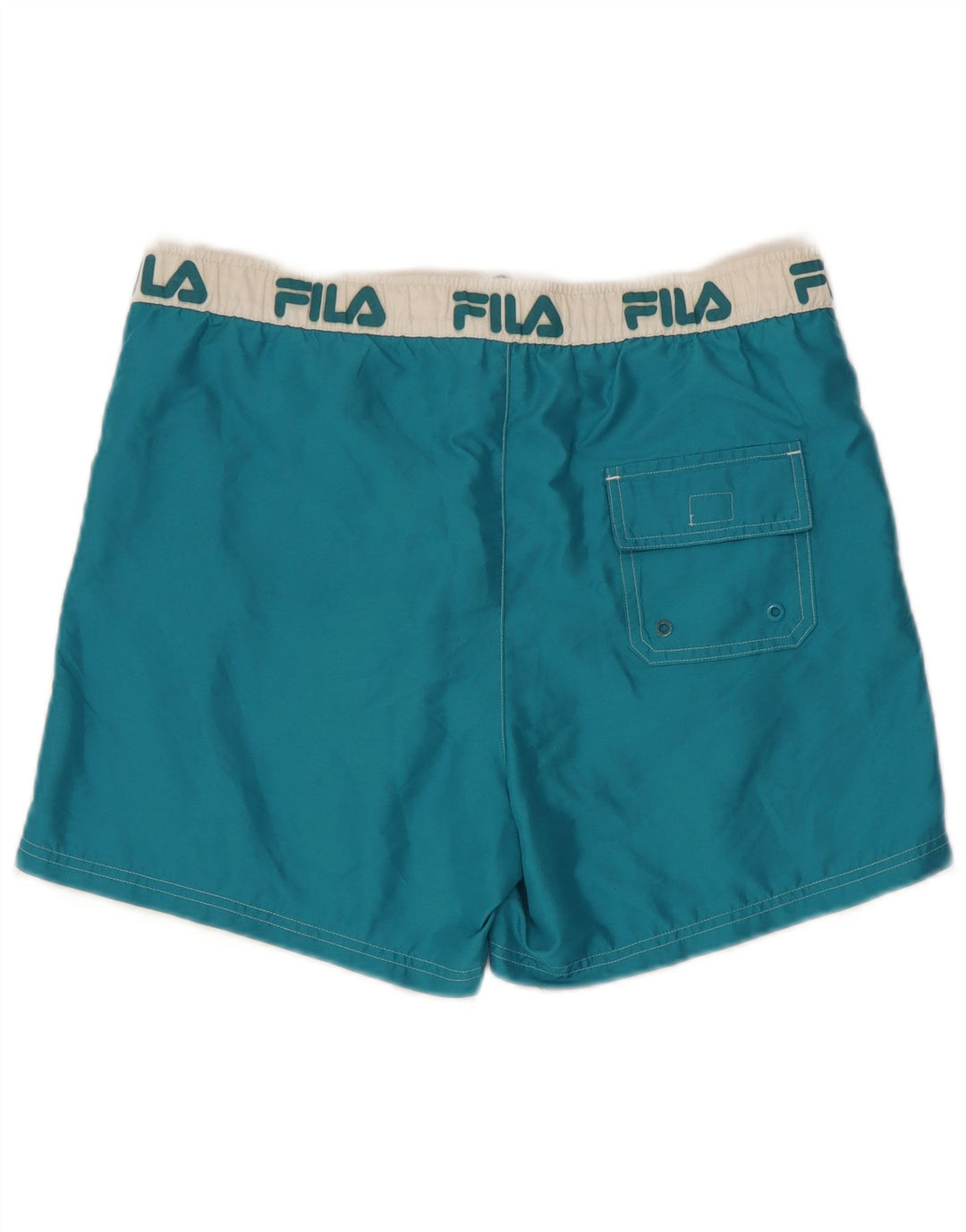 Ανδρικό γραφικό σορτς κολύμβησης Fila με μεσαίο μπλε χρώμα πολυεστέρα