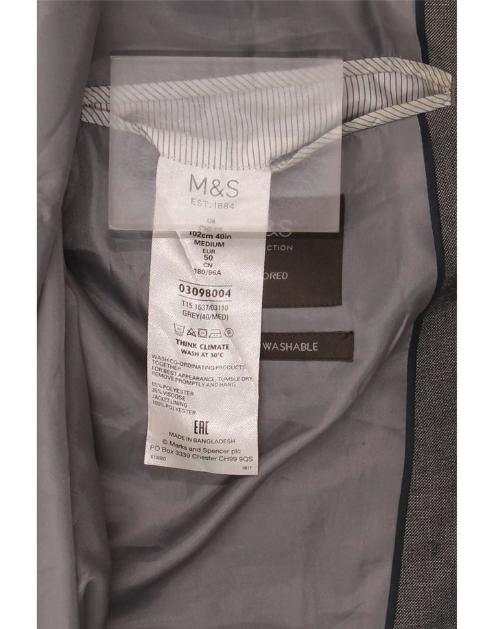 Marks & Spencer Ανδρικό σακάκι σακάκι 2 κουμπιών UK 40 Medium Grey