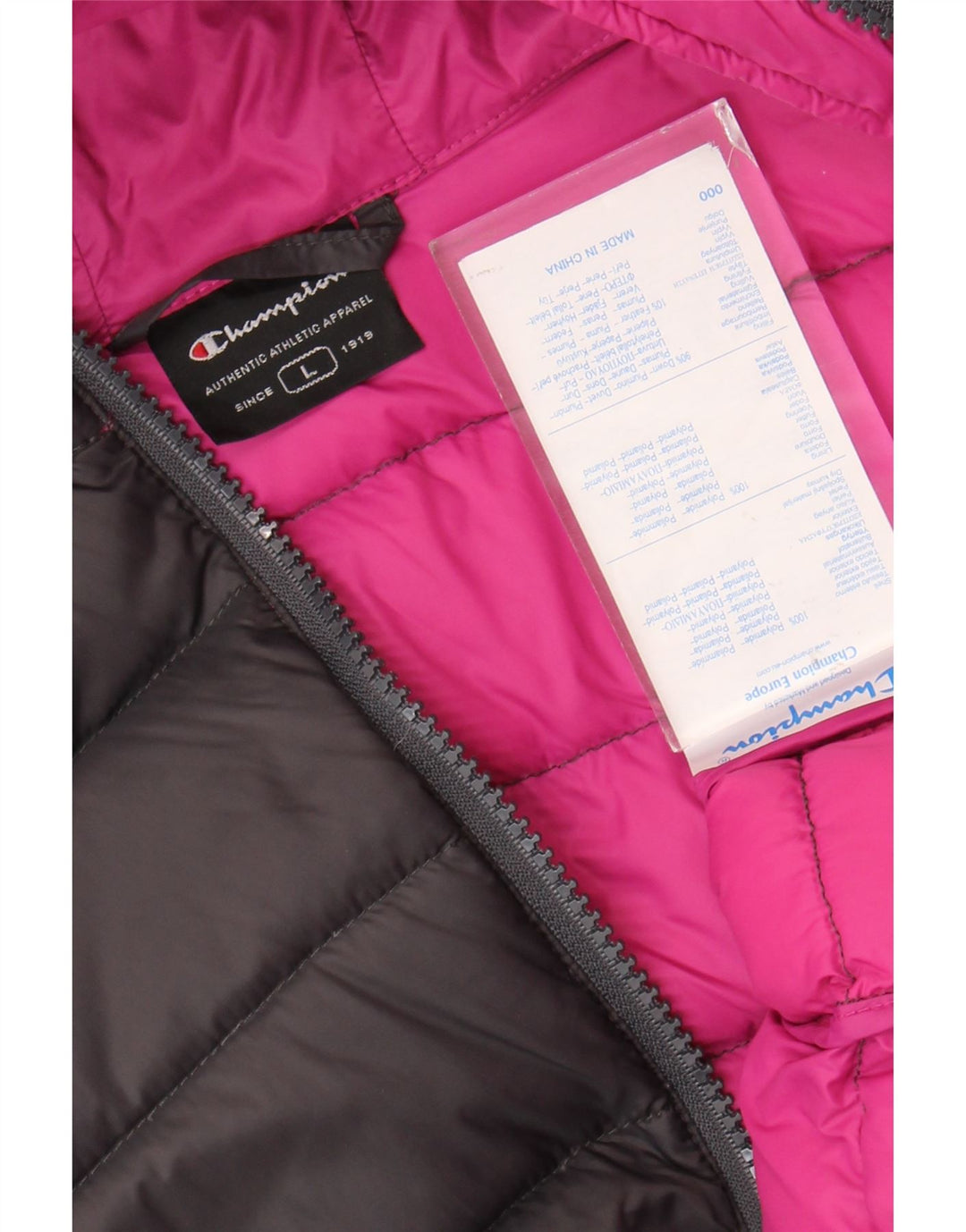 CHAMPION Κοριτσίστικα μπουφάν με κουκούλα με επένδυση 13-14 ετών Μεγάλο μαύρο πολυαμίδιο