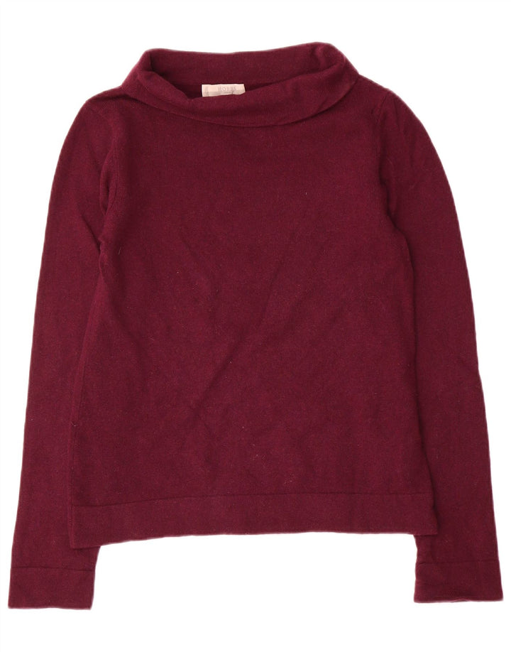 Hobbs γυναικείο πουλόβερ με ρολό λαιμόκοψη UK 10 Small Purple Wool