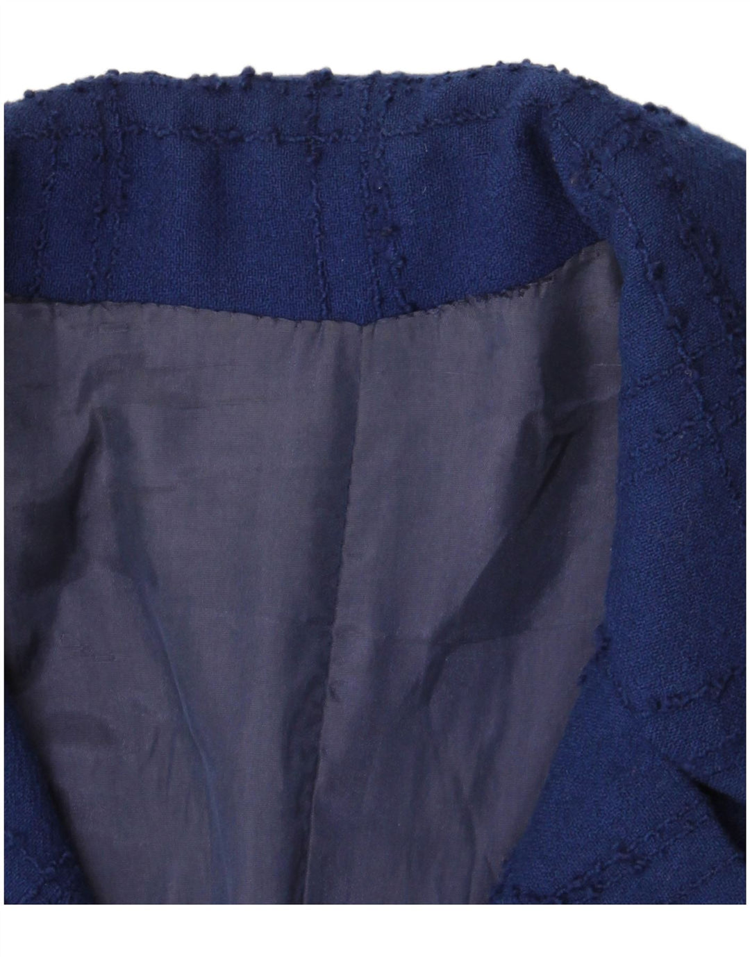 Vintage γυναικείο πανωφόρι UK 10 Small Navy Blue Check
