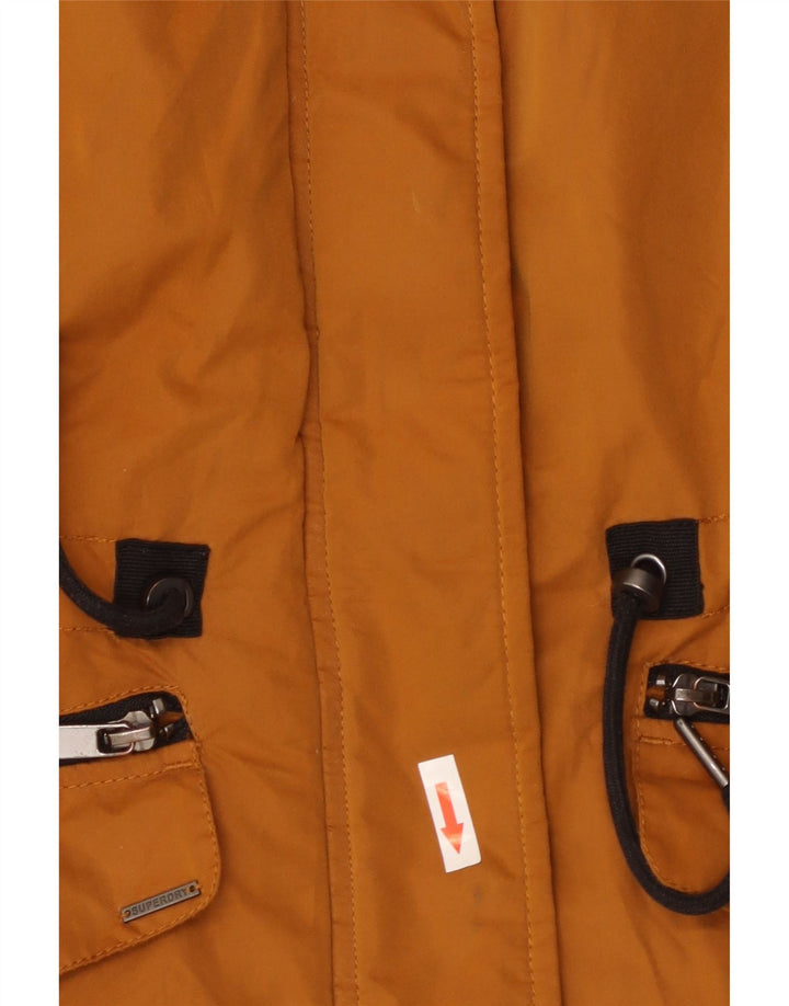 SUPERDRY Γυναικείο μπουφάν με κουκούλα αντιανεμικό UK 8 μικρό πορτοκαλί πολυεστέρας