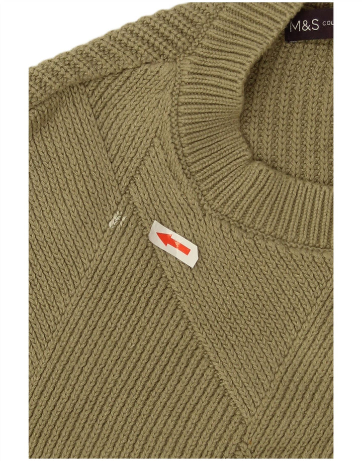 Marks & Spencer Γυναικείο πουλόβερ με λαιμόκοψη UK 14 Medium Khaki