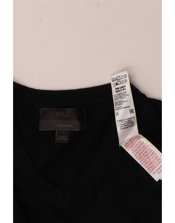 Marks & Spencer Ανδρικό πουλόβερ με λαιμόκοψη με λαιμόκοψη μικρό μαύρο ακρυλικό