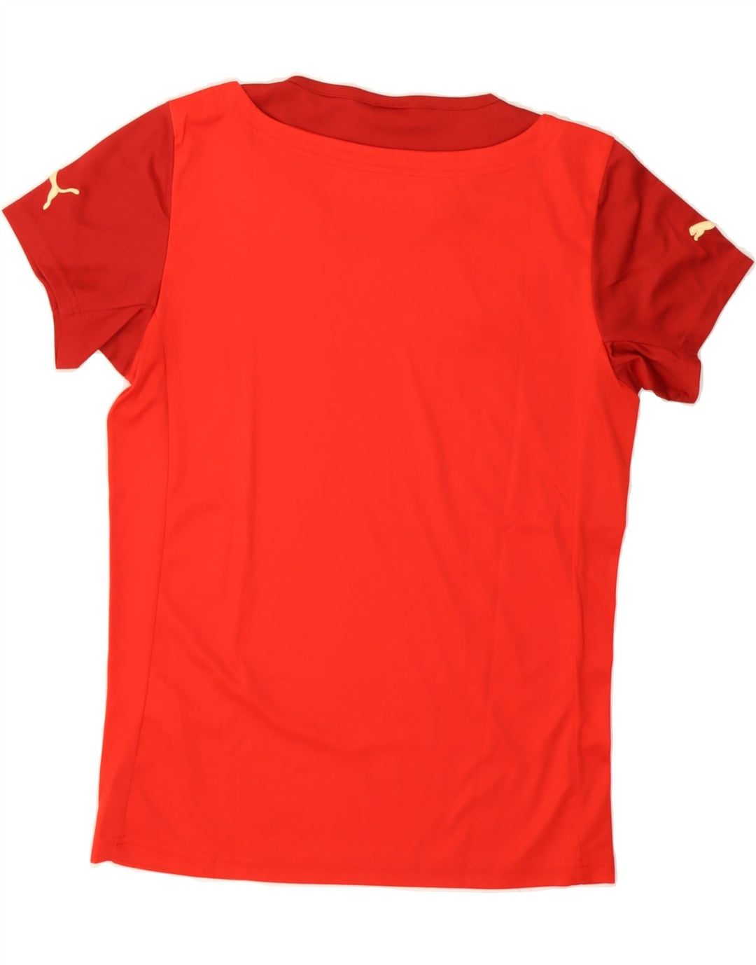 PUMA Womens T-Shirt Top UK 16 Large  Red Colourblock Polyester Vintage Puma and Second-Hand Puma from Messina Hembry 