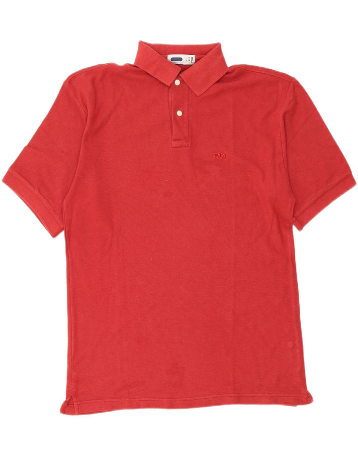 FILA Mens Polo Shirt Medium Red Cotton Vintage Fila and Second-Hand Fila from Messina Hembry 