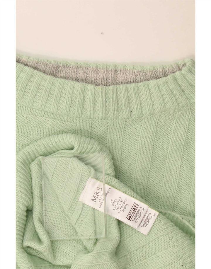 Marks & Spencer Γυναικείο πουλόβερ με λαιμόκοψη μεγάλου μεγέθους UK 10 Small Green