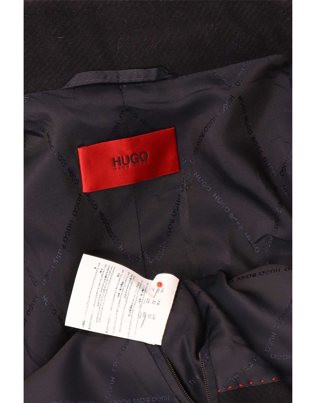 Ανδρικό πανωφόρι Hugo Boss UK 52 XL Navy Blue Wool