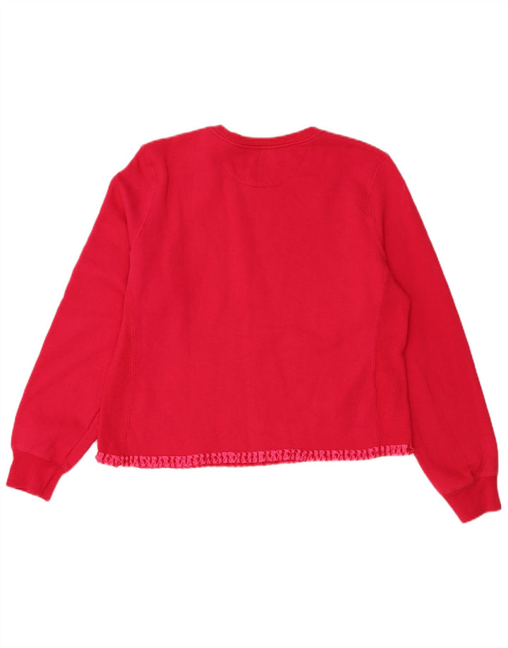 CHAMPION Womens Crop Sweatshirt Jumper UK 16 Large Pink