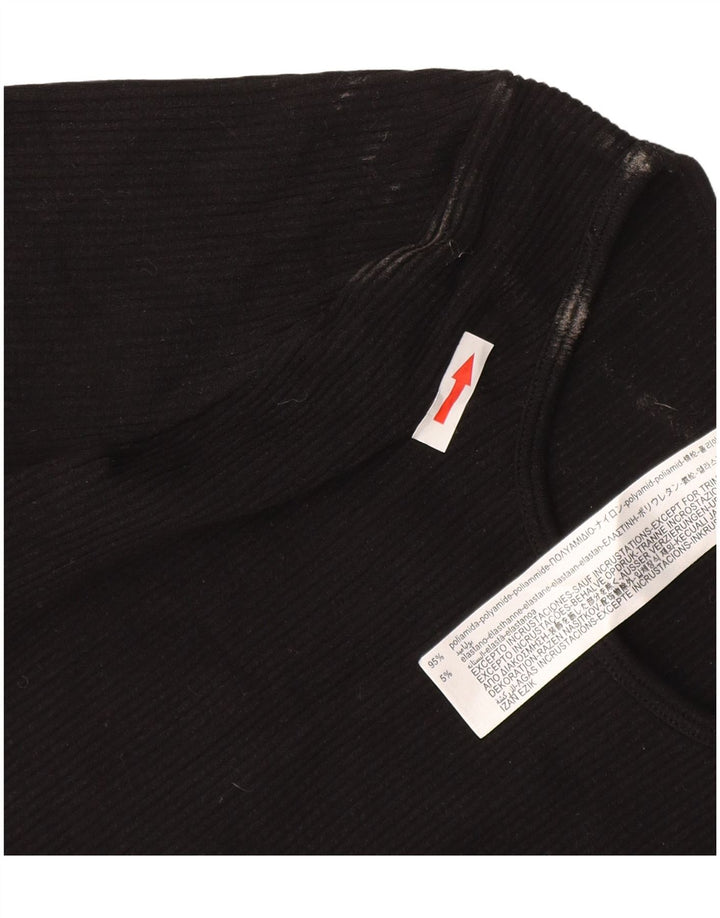 Zara Γυναικείο Crop Μακρυμάνικο UK 4 XS Μαύρο Πολυαμίδιο