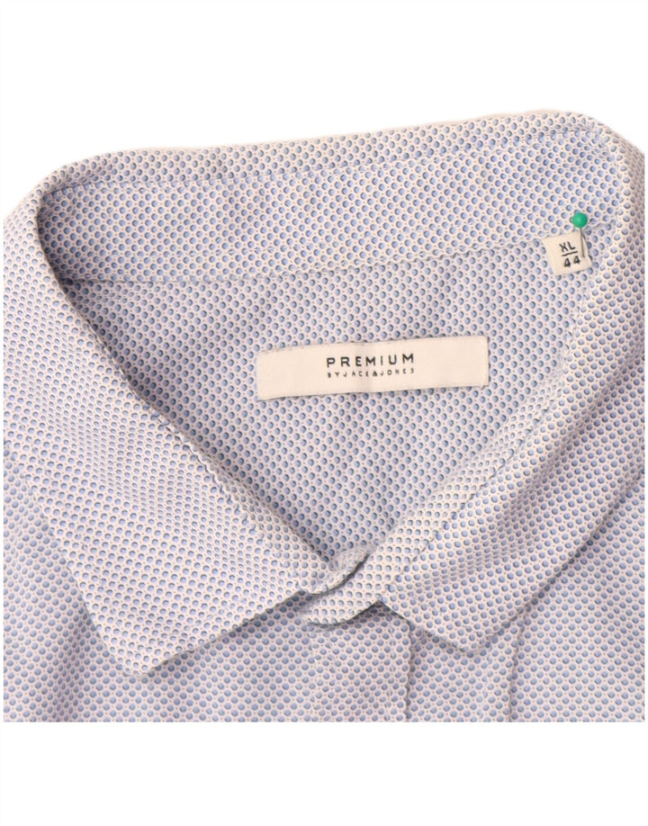 JACK & JONES Ανδρικό πουκάμισο Premium μέγεθος 44 XL Βαμβακερό με μπλε στίγματα