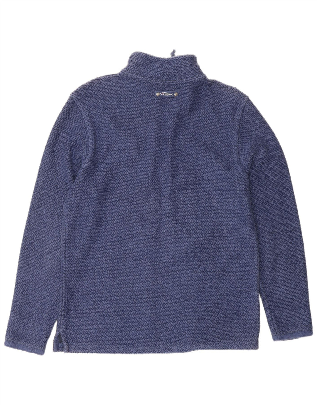 WEIRD FISH Mens Zip Neck Sweatshirt Jumper Small Navy Blue Cotton