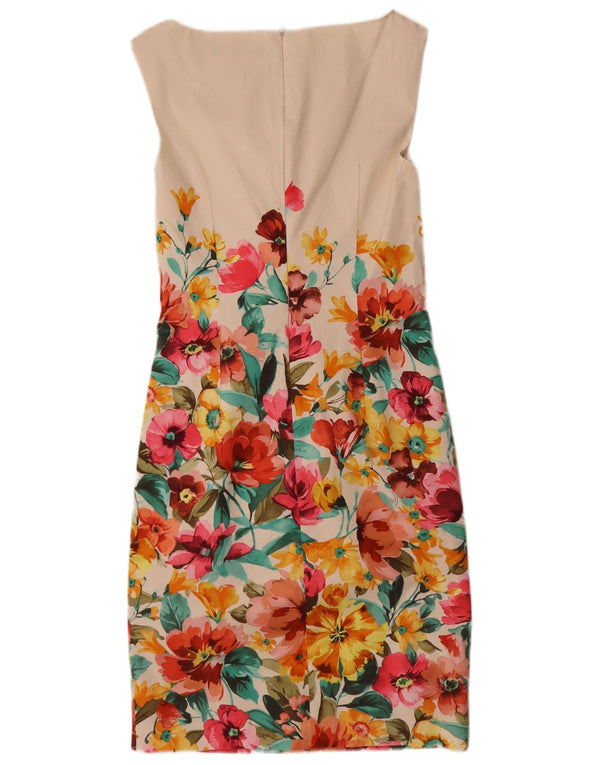 Max Mara γυναικείο αμάνικο φόρεμα UK 10 Small Off White Floral