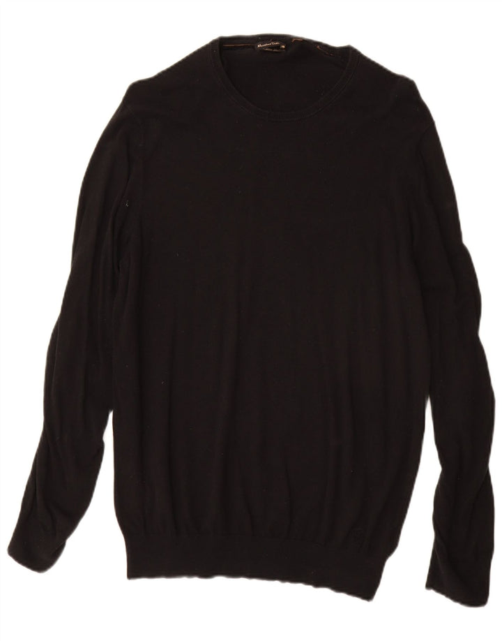 Ανδρικό πουλόβερ Massimo Dutti Boat Neck Jumper Μικρό μαύρο βαμβακερό