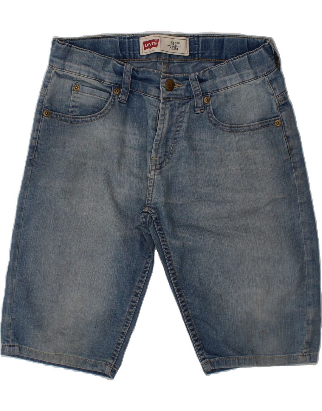 LEVI'S Boys 511 Slim Denim Shorts 7-8 Years W23 Blue Cotton Vintage Levi's and Second-Hand Levi's from Messina Hembry 