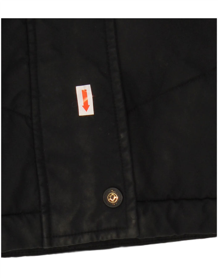 TRUE RELIGION Γυναικείο μπουφάν με επένδυση UK 16 μεγάλο μαύρο πολυεστέρα