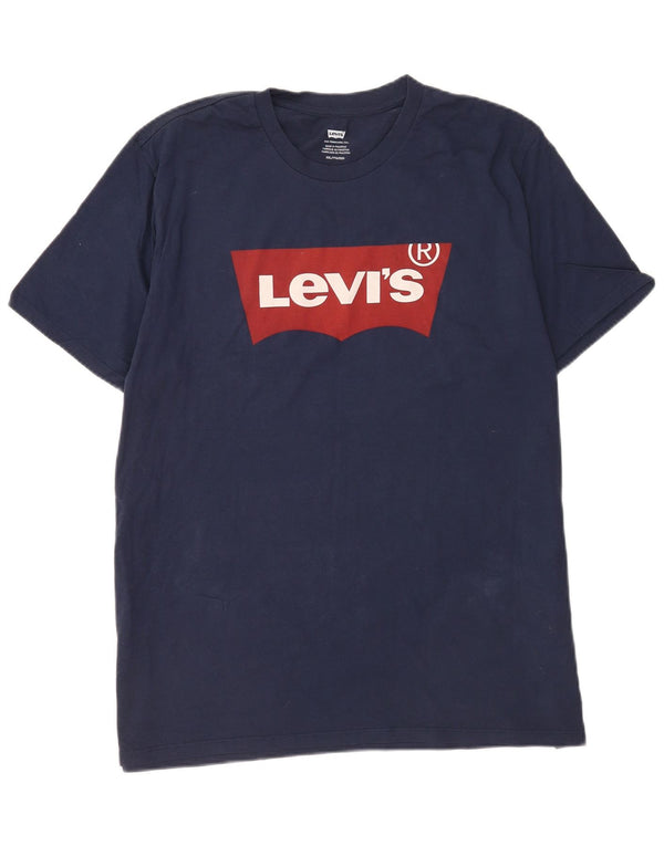 Ανδρικό γραφικό T-Shirt Levi's Top 2XL Navy Blue Cotton