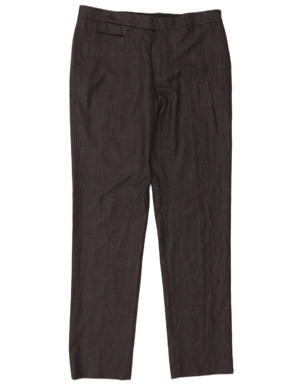Zara Ανδρικό ίσιο παντελόνι EU 44 Large W34 L34 Γκρι μαλλί