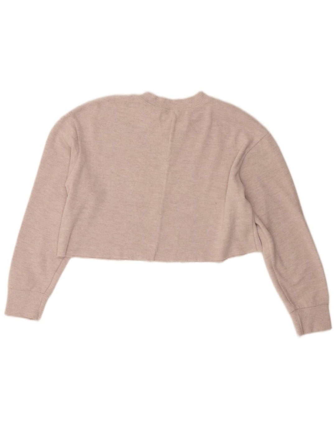 Zara Γυναικείο Crop Top μακρυμάνικο UK 14 Medium Beige Polyester