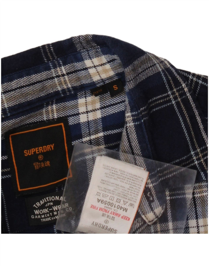 Ανδρικό φανελένιο πουκάμισο SUPERDRY Small Blue Check Cotton