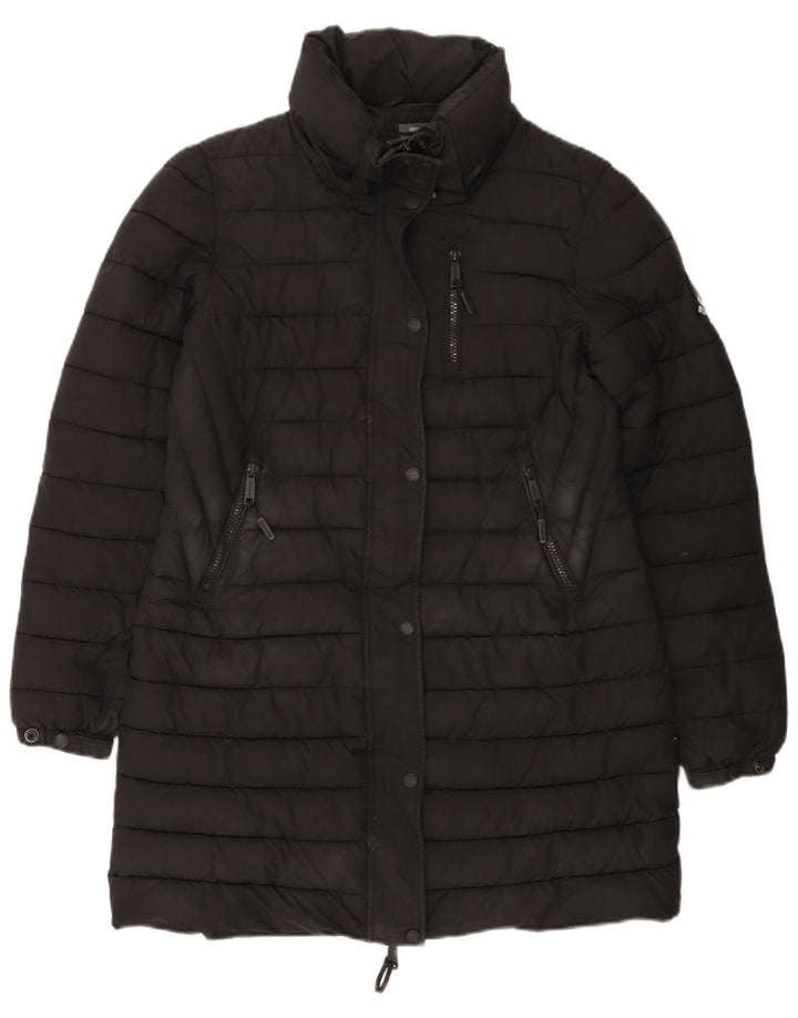 SUPERDRY Γυναικείο παλτό UK 12 Μεσαίου Μαύρου Πολυεστέρα