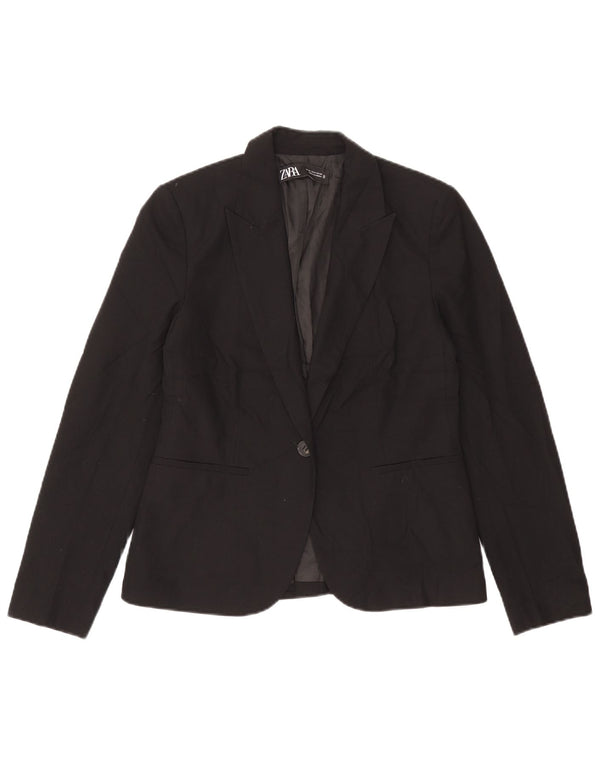 Zara Γυναικείο Μπουφάν σακάκι με 1 κουμπί EU 38 Small Black Polyester