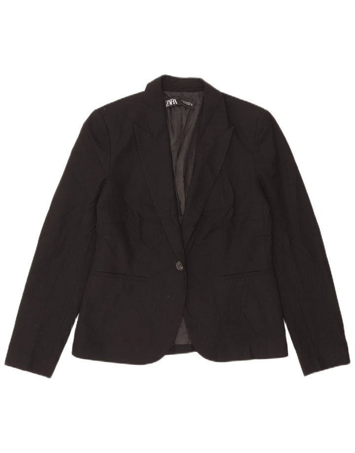 Zara Γυναικείο Μπουφάν σακάκι με 1 κουμπί EU 38 Small Black Polyester