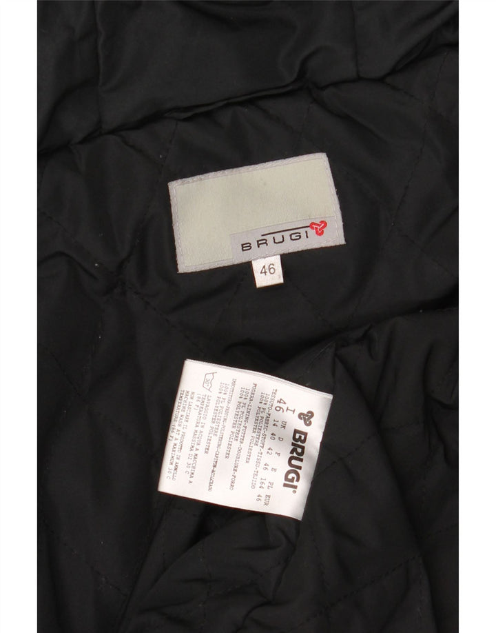 BRUGI Γυναικείο μπουφάν με κουκούλα UK 14 μεγάλο μαύρο πολυεστέρα