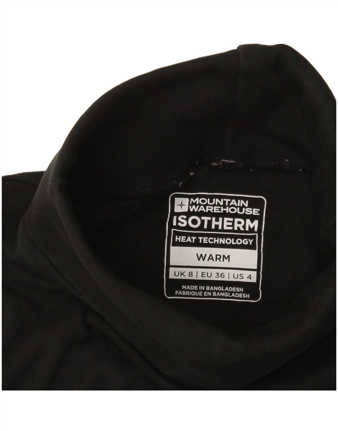 Mountain Warehouse Γυναικείο μπλουζάκι με ρολό μακρυμάνικο UK 8 Small μαύρο