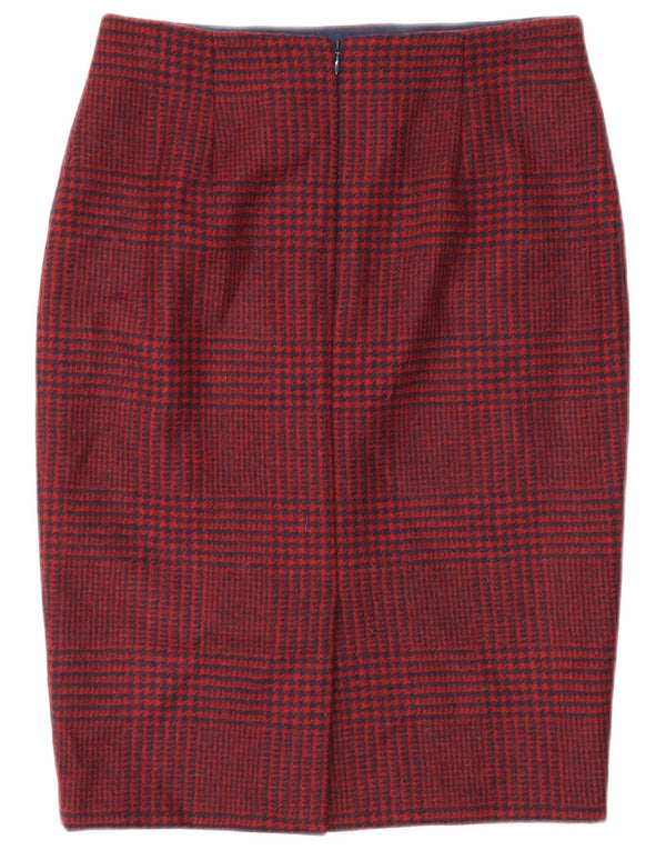 Hobbs Γυναικεία Pencil Φούστα UK 10 Small W28 Red Houndstooth Wool