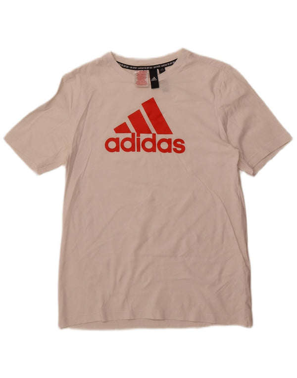 Adidas Boys Graphic T-Shirt Top 15-16 Years Off White