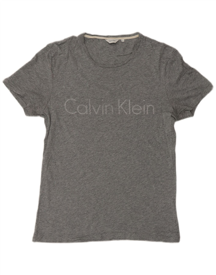 Ανδρικό γραφικό μπλουζάκι CALVIN KLEIN Μπλουζάκι με μεσαίο γκρι βαμβάκι