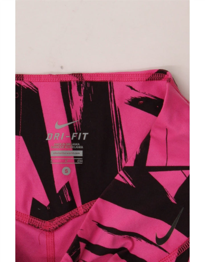 Γυναικεία κολάν NIKE Dri Fit UK 10 Small Pink Geometric Polyester