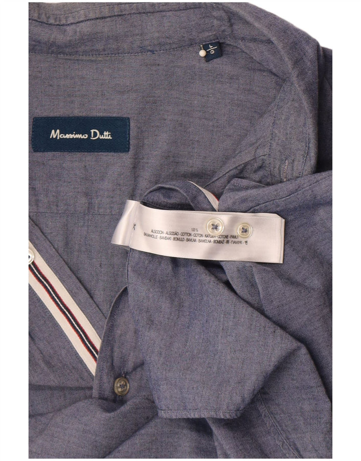 Ανδρικό πουκάμισο Massimo Dutti, μεγάλο γκρι βαμβακερό