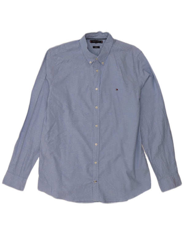 Ανδρικό πουκάμισο Tommy Hilfiger Slim Fit XL Μπλε βαμβακερό